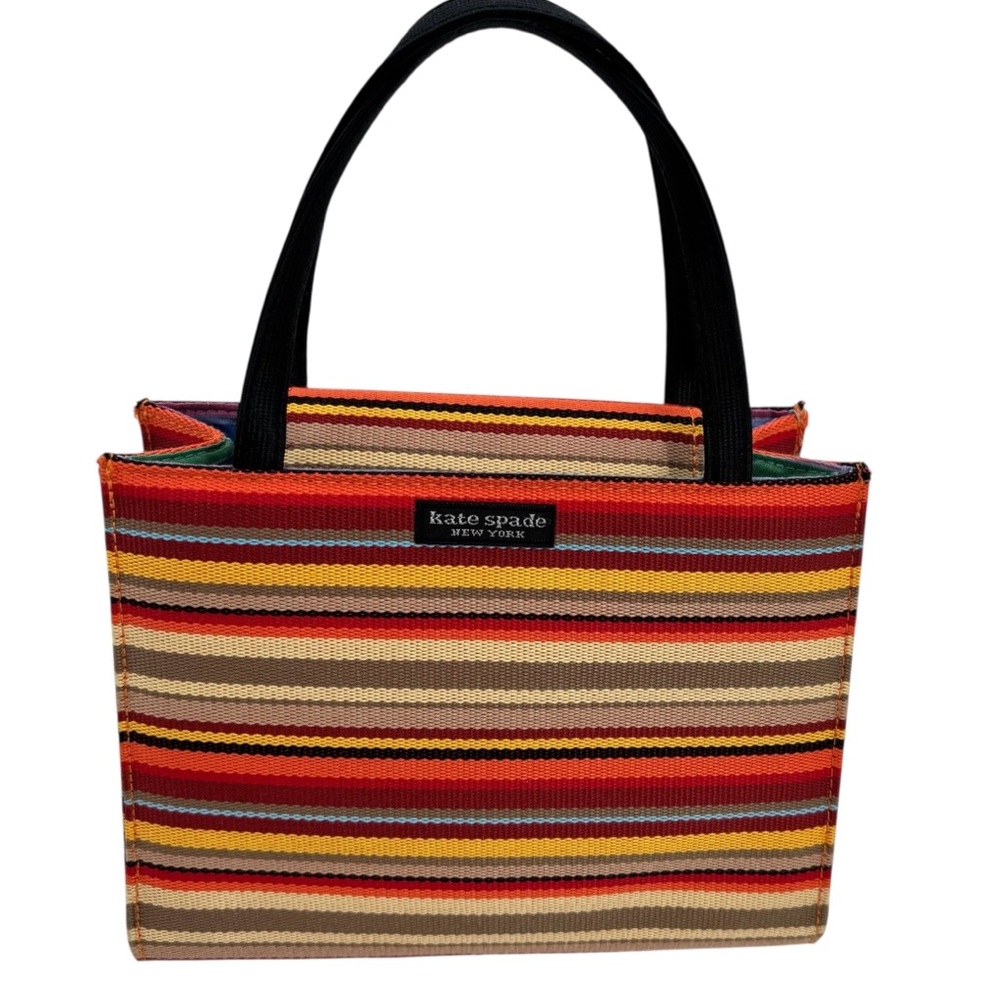 Kate Spade Westchester Fiesta Stripe Small Canvas Tote Vintage Y2K - Picture 3 of 10